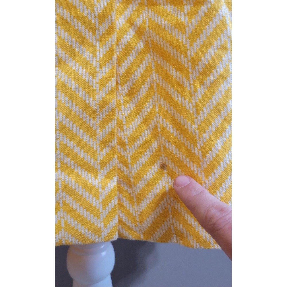 Tory Burch Linen Button-Down Yellow Chevron Dress - Picture 10 of 10